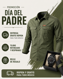 Camisa de Manga Larga Military con Bolsillos y Diseño Único Original (Gana un Reloj a Prueba de Agua de Regalo)