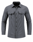 Camisa de Manga Larga Military con Bolsillos y Diseño Único Original (Gana un Reloj a Prueba de Agua de Regalo)
