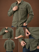 Camisa de Manga Larga Military con Bolsillos y Diseño Único Original (Gana un Reloj a Prueba de Agua de Regalo)