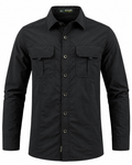 Camisa de Manga Larga Military con Bolsillos y Diseño Único Original (Gana un Reloj a Prueba de Agua de Regalo)