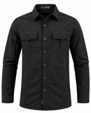 Camisa de Manga Larga Military con Bolsillos y Diseño Único Original (Gana un Reloj a Prueba de Agua de Regalo)
